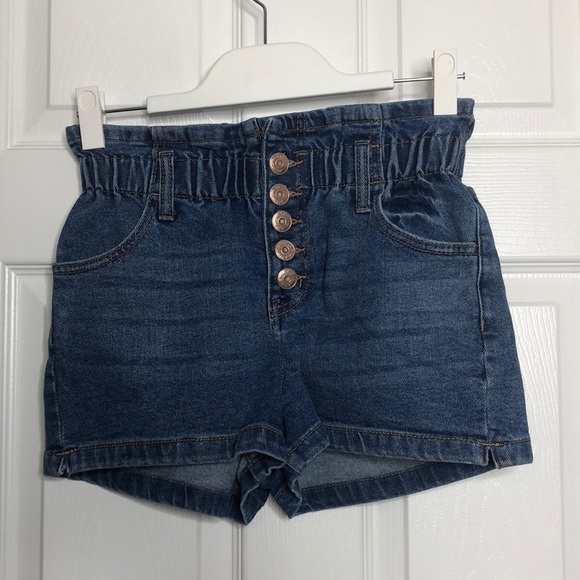 Wild Fable Shorts Elastic Waist Button Fly Ruffle Waist Jean Shorts XS - Picture 1 of 5
